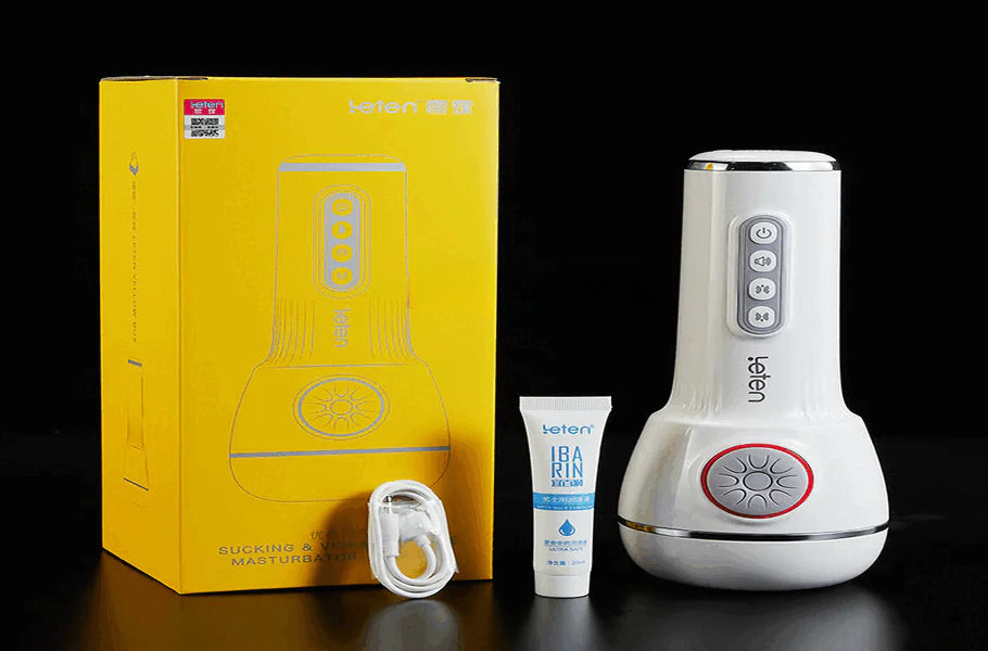 【50% Off】Leten Automatic Masturbator 10 Squeezing Sucking Vibrating Sensations Free Lube Male Sex Toy