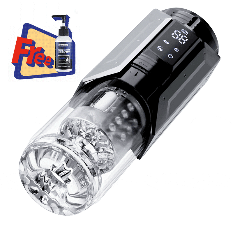 【50% Off】【2.95 IN Depth】Newvibe Queen Kendal 7 Vacuum Sucking for Oral Sex LCD Display Masturbator Sex Toys For Men