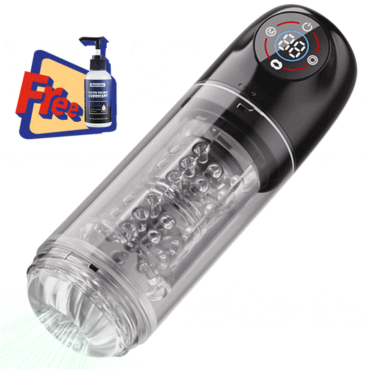 【Free Lube!】Newvibe Seductive Succubus 7 Rotating 7 Sucking Lcd Display Pumps & Enlargers Automatic Male Masturbator