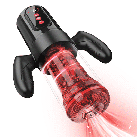 【Free Lube Inside】Wine & Beauty Handle Design 9 Thrusting & Rotating 9 Suction Adult Toys Mens Masturbator