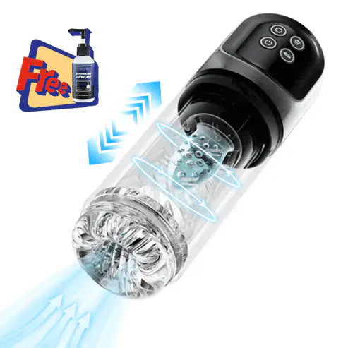 【6.02 IN Depth】 Night Elf 7 Rotation Suction Vacuum Pumps Masturbator Pocket Pussy Adult Male Sex Toys