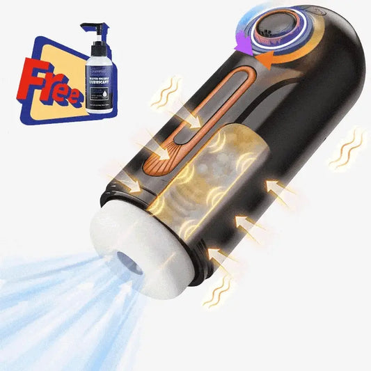 【5.7 IN Depth】Romanlust 6 IN 1-10 Vibrating & Thrusting with 4 Sucking Male Maturbator Male Sex Toy