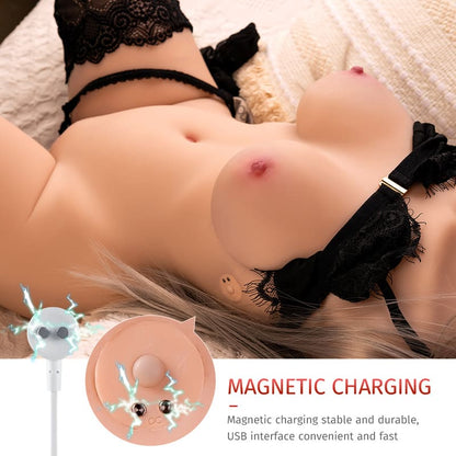 Isabella 35.27lbs 【Electric Huge Sex Torso】 5 Vibration And 3 Suction Modes Dual Channel Realistic Doll