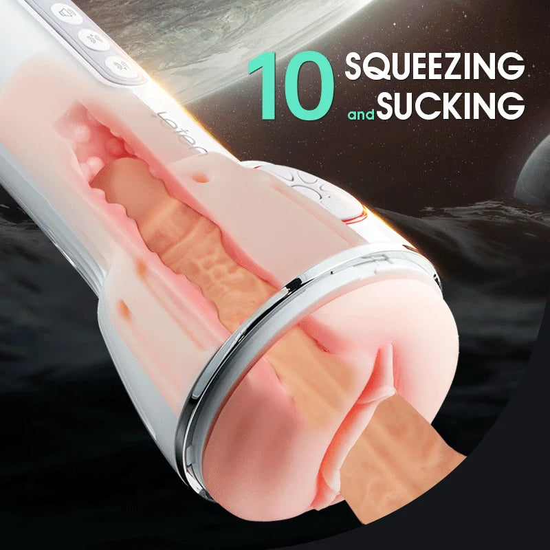 【50% Off】Leten Automatic Masturbator 10 Squeezing Sucking Vibrating Sensations  Free Lube Male Sex Toy